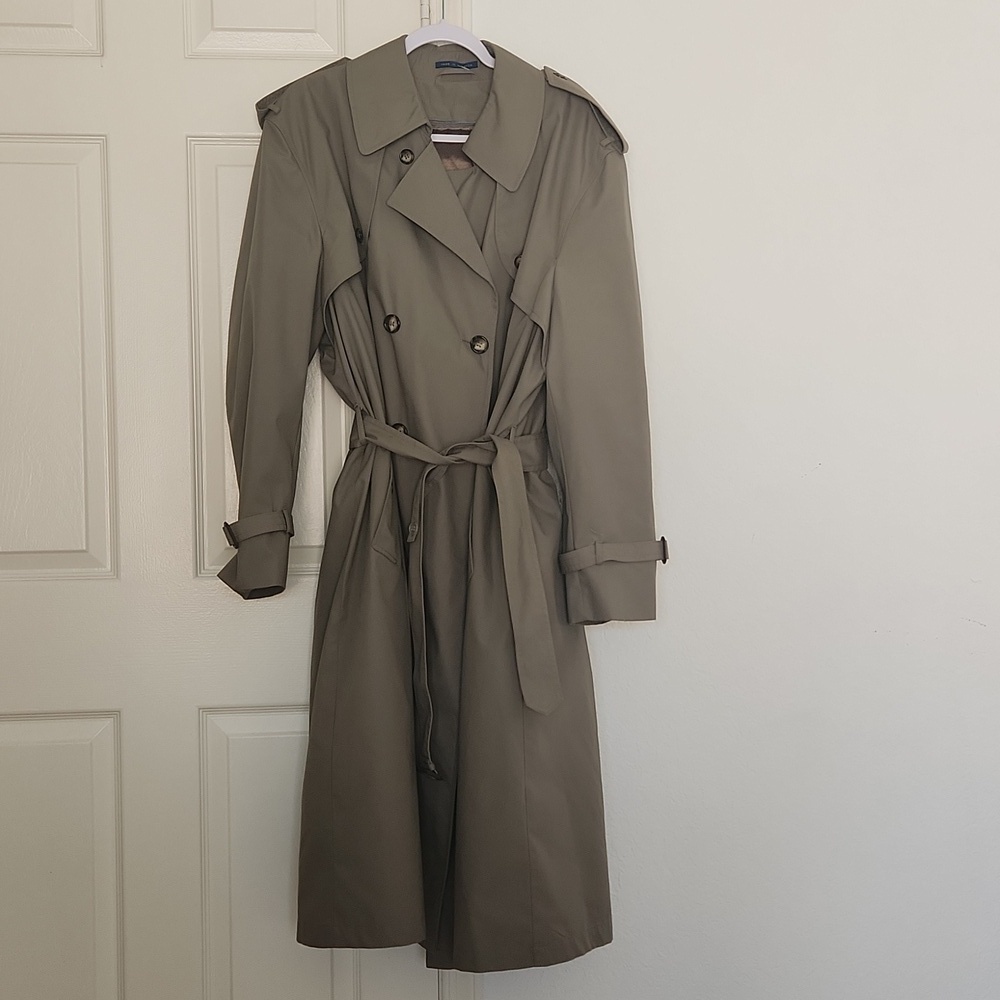 Towncraft Womans Gray Trench Coat sz 44/US 12